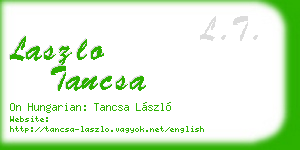 laszlo tancsa business card